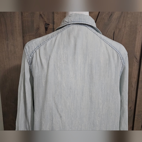 PHILOSOPHY Denim Tencel Button Down  Shirt Dress In Light Blue. Size Small - Picture 11 of 14